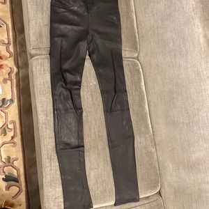 Black leather skinny pant